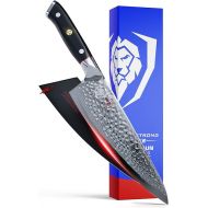 Dalstrong Chef Knife - 8 inch Blade - Shogun Series ELITE - Damascus - Japanese AUS-10V Super Steel - G10 Black Handle - Razor Sharp - Professional Full Tang Chef's Knife - Sheath