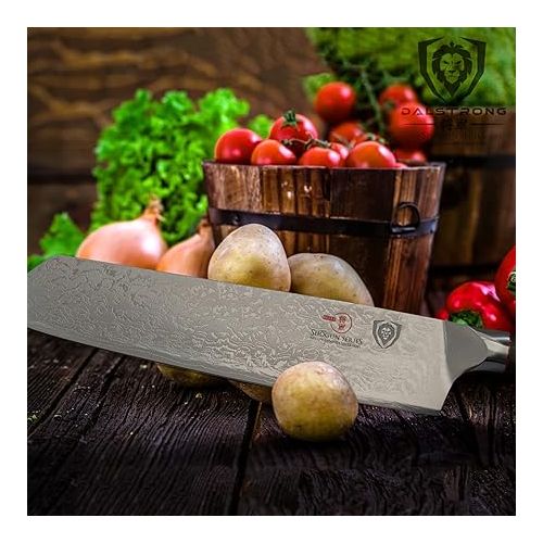  Dalstrong Kiritsuke Chef Knife - 8.5 inch - Shogun Series Elite - Damascus - Japanese AUS-10V Super Steel Kitchen Knife - Premium Black G10 Handle - Razor Sharp Knife - Chef's Knife - w/Sheath