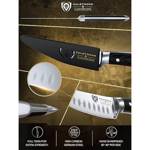  Dalstrong Fillet Knife - 6 inch - Gladiator Series Elite - High Carbon German Steel - Black G10 Handle - Sheath Included - Razor Sharp Kitchen Knife - Boning Knife - NSF Certified