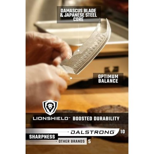  Dalstrong Pitmaster BBQ & Meat Knife - 8 inch - Shogun Series ELITE - Forked Tip & Bottle Opener - Japanese AUS-10V Super Steel Kitchen Knife - G10 Handle - Razor Sharp - w/Sheath