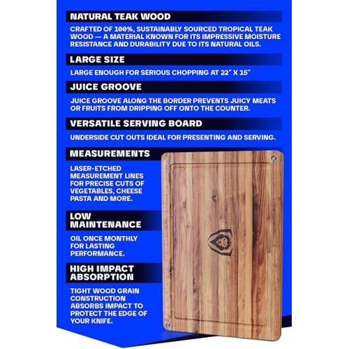  DALSTRONG Teak Wood Cutting Board - 22