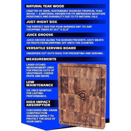  DALSTRONG Teak Wood Cutting Board - 15