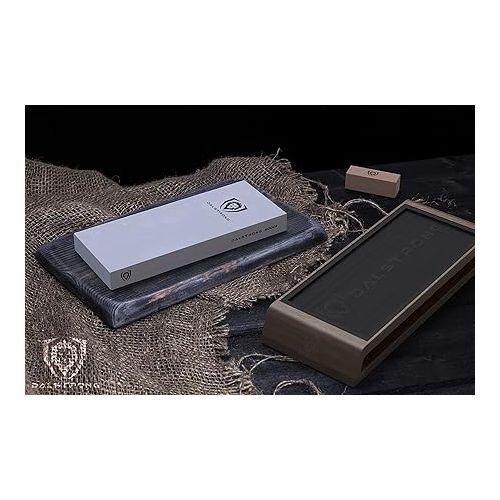  DALSTRONG Premium Whetstone Kit - #1000/#6000 Knife Sharpening Kit - Extra Large Grit Stones - Top-Grade Corundum - Thick Knife Sharpening Stone - Hand Crafted Acacia Wood - Whetstone Knife Sharpener