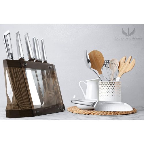  DALSTRONG - 8-Piece Knife Block Set - Crusader Series - Forged High-Carbon German Stainless Steel - w/Magnetic Sheath - NSF Certified