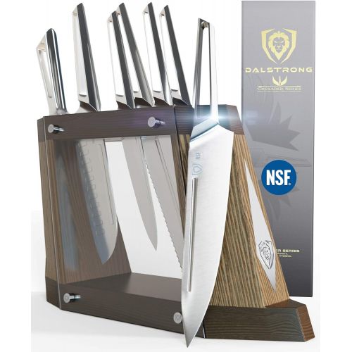  DALSTRONG - 8-Piece Knife Block Set - Crusader Series - Forged High-Carbon German Stainless Steel - w/Magnetic Sheath - NSF Certified