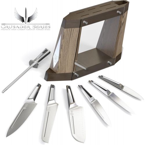  DALSTRONG - 8-Piece Knife Block Set - Crusader Series - Forged High-Carbon German Stainless Steel - w/Magnetic Sheath - NSF Certified