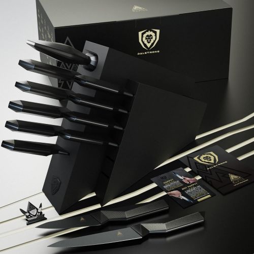  DALSTRONG Knife Block Set - 12-Piece - Shadow Black Series - Black Titanium Nitride Coated - High Carbon - 7CR17MOV-X Vacuum Treated Steel - NSF Certified