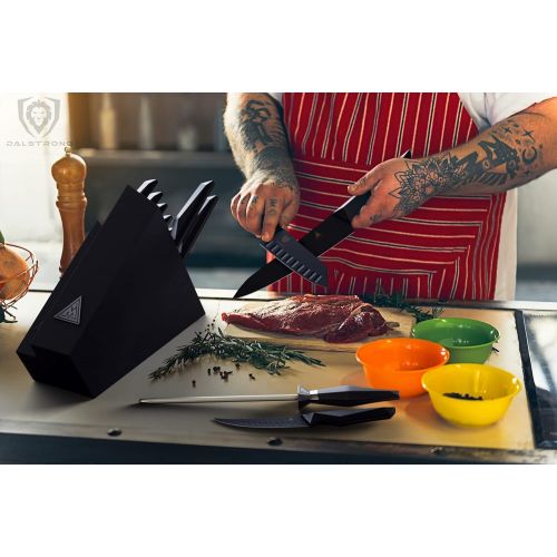  DALSTRONG Knife Block Set - 12-Piece - Shadow Black Series - Black Titanium Nitride Coated - High Carbon - 7CR17MOV-X Vacuum Treated Steel - NSF Certified