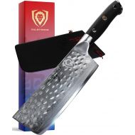 DALSTRONG Nakiri Vegetable Knife - 6 - Shogun Series X - Japanese AUS-10V Super Steel - Damascus - Hammered Finish - Sheath Included