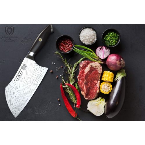  DALSTRONG Cleaver Knife - 7 inch - Omega Series - BD1N-V Hyper Steel Kitchen Knife - G10 Woven Fiberglass Handle - Razor Sharp Knife - Leather Sheath Included