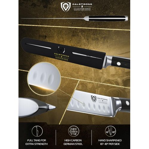  DALSTRONG Slicing Carving Knife - 8 inch - Granton Edge - Gladiator Series - Forged High-Carbon German Steel - G10 Handle - w/ Sheath - NSF Certified