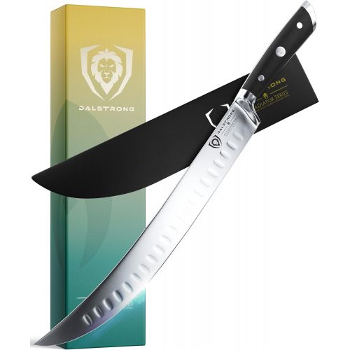  DALSTRONG Butcher Breaking Cimitar Knife - 10 Slicer - Gladiator Series - Forged German HC Steel - Sheath Guard Included - NSF Certified