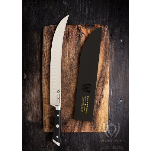  DALSTRONG Butcher Breaking Cimitar Knife - 10 Slicer - Gladiator Series - Forged German HC Steel - Sheath Guard Included - NSF Certified