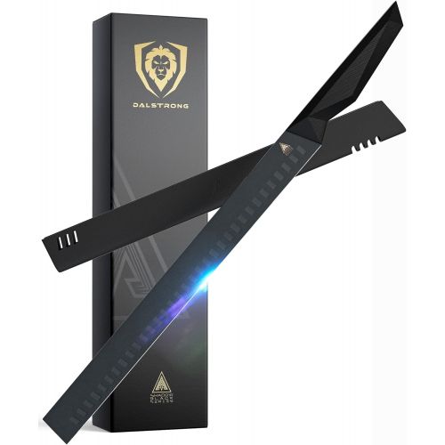  DALSTRONG Slicing & Carving Knife - 14 - Shadow Black Series - Black Titanium Nitride Coated - High Carbon - 7CR17MOV-X Vacuum Treated Steel- Sheath - NSF Certified