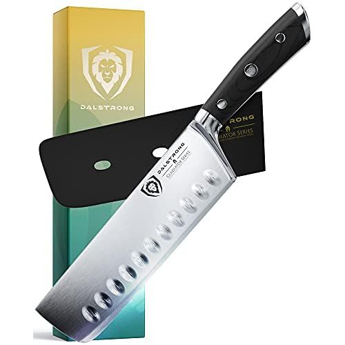  DALSTRONG Nakiri Asian Vegetable Knife - 7 - Gladiator Series - Forged German High-Carbon Steel - Sheath Included - NSF Certified