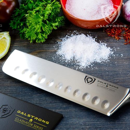  DALSTRONG Nakiri Asian Vegetable Knife - 7 - Gladiator Series - Forged German High-Carbon Steel - Sheath Included - NSF Certified