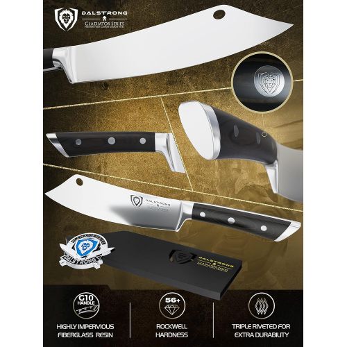  DALSTRONG Chef & Cleaver Hybrid Knife - 8 - The Crixus - Gladiator Series - German HC Steel - G10 Handle - Sheath Included - NSF Certified