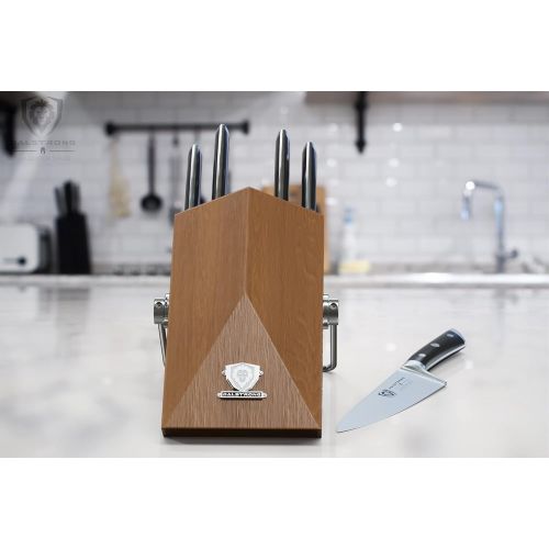  DALSTRONG Knife Block Set - 5 Piece - Gladiator Series - with Modular, Multi-Level Block - German HC Stainless Steel - Premium ABS Polymer Handles - NSF Certified