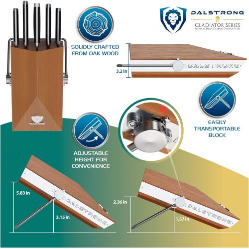  DALSTRONG Knife Block Set - 5 Piece - Gladiator Series - with Modular, Multi-Level Block - German HC Stainless Steel - Premium ABS Polymer Handles - NSF Certified