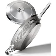[아마존베스트]DALSTRONG 12 Frying Pan Skillet - The Avalon Series - 3 Quart - 5-Ply Copper Core - Hammered Finish - Silver Cookware - w/Lid & Pot Protector