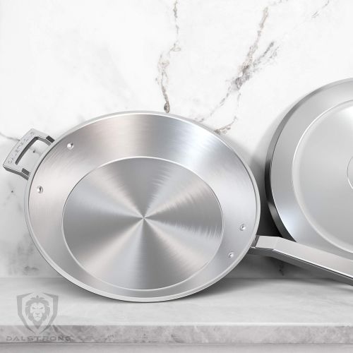  [아마존베스트]DALSTRONG 12 Frying Pan Skillet - The Avalon Series - 3 Quart - 5-Ply Copper Core - Hammered Finish - Silver Cookware - w/Lid & Pot Protector