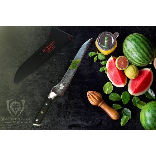  [아마존베스트]DALSTRONG Serrated Offset Bread and Deli Knife- Shogun Series - Damascus - AUS-10V Japanese Super Steel - Vacuum Treated- 8 - Included Sheath