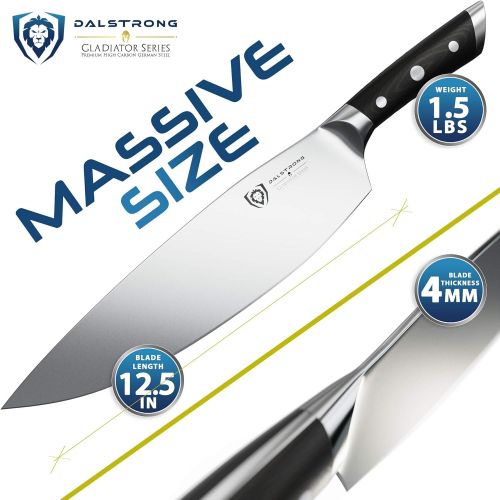  [아마존베스트]DALSTRONG Giant Butchers Breaking Knife - Gladiator Series - The Devastator- Massive 12.5 German HC Steel- 4mm Thick w/Sheath