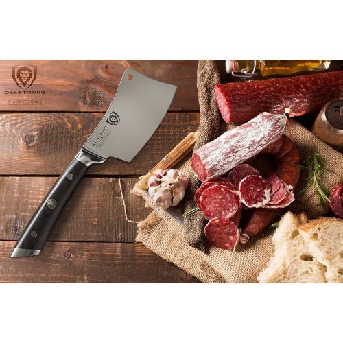  DALSTRONG Cleaver Knife 4.5 Gladiator Series Heavy Duty Butcher Knife for Meat Cutting Razor Sharp Meat Knife Forged ThyssenKrupp High Carbon German Steel Sheath NSF