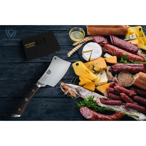  DALSTRONG Cleaver Knife 4.5 Gladiator Series Heavy Duty Butcher Knife for Meat Cutting Razor Sharp Meat Knife Forged ThyssenKrupp High Carbon German Steel Sheath NSF