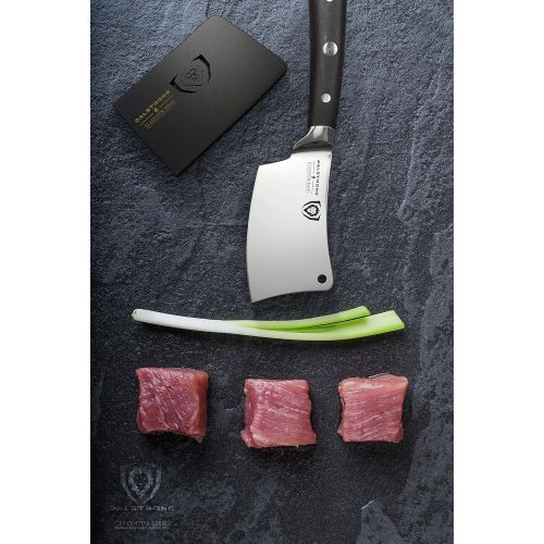  DALSTRONG Cleaver Knife 4.5 Gladiator Series Heavy Duty Butcher Knife for Meat Cutting Razor Sharp Meat Knife Forged ThyssenKrupp High Carbon German Steel Sheath NSF