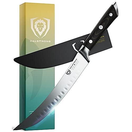  DALSTRONG Butcher Breaking Cimitar Knife 8 Gladiator Series Forged German ThyssenKrupp HC Steel Sheath Guard Included NSF Certified