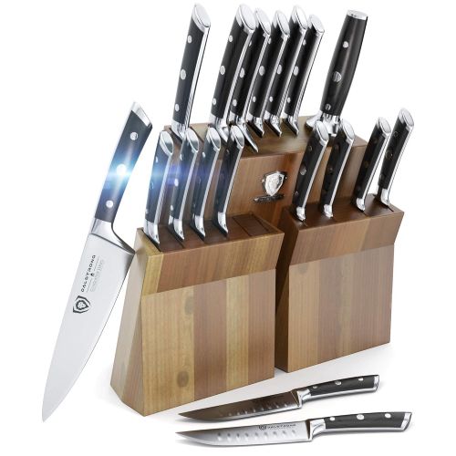  Dalstrong DALSTRONG Knife Set Block - Gladiator Series Colossal Knife Set - German HC Steel - 18 Pc - Walnut Stand