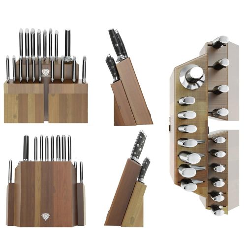  Dalstrong DALSTRONG Knife Set Block - Gladiator Series Colossal Knife Set - German HC Steel - 18 Pc - Walnut Stand