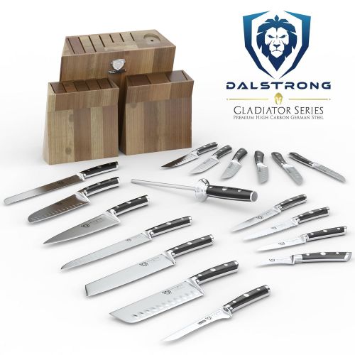  Dalstrong DALSTRONG Knife Set Block - Gladiator Series Colossal Knife Set - German HC Steel - 18 Pc - Walnut Stand