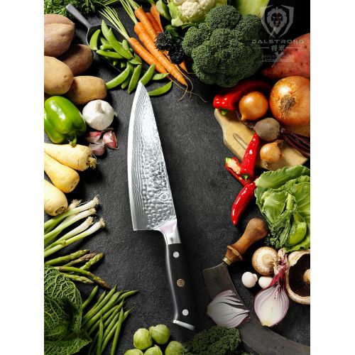  Dalstrong DALSTRONG Chefs Knife - Shogun Series X Gyuto - Damascus - Japanese AUS-10V - Vacuum Treated - Hammered Finish - 8 - w/Guard