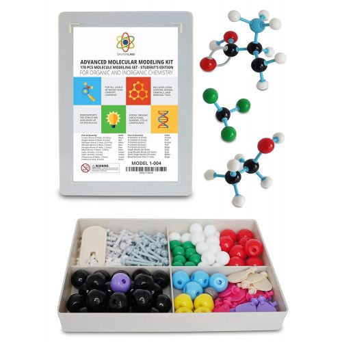  Molecular Model Kit with Molecule Modeling Software and User Guide - Organic, Inorganic Chemistry Set for Building Molecules - Dalton Labs 178 Pcs Advanced Chem Biochemistry Studen