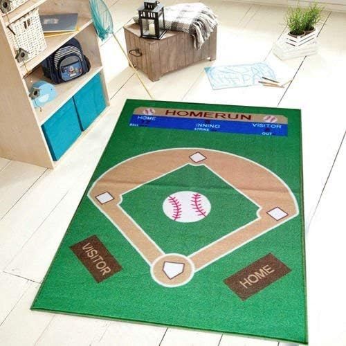  Dalyn Rug Furnish my Place 710 4X6 All Stars Baseball Ground Kids Rug, 45 x69, Green