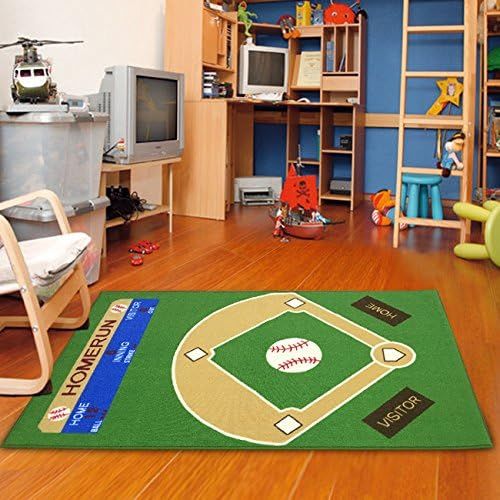  Dalyn Rug Furnish my Place 710 4X6 All Stars Baseball Ground Kids Rug, 45 x69, Green