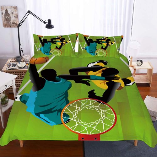  Damara Basketball Bedding Set Print Duvet Cover Set for Kids Boys Without Any Filling#06 (8, Full)