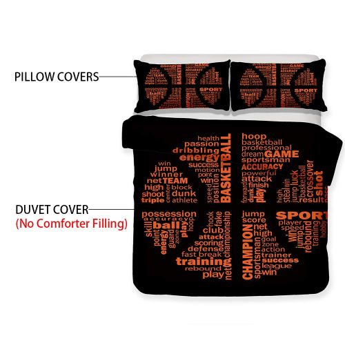  Damara Basketball Bedding Set Print Duvet Cover Set for Kids Boys Without Any Filling#06 (8, Full)