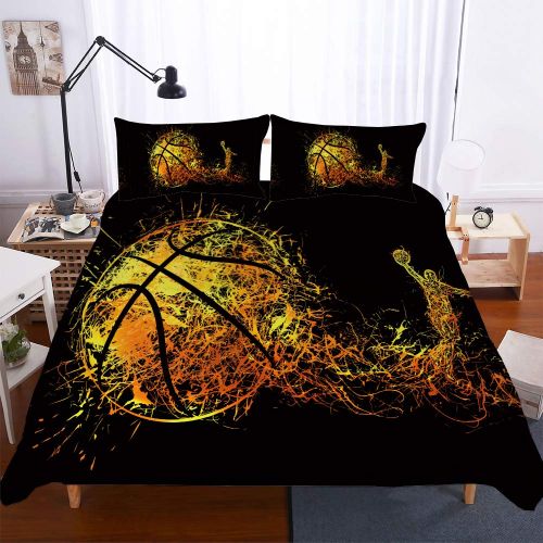  Damara Basketball Bedding Set Print Duvet Cover Set for Kids Boys Without Any Filling#06 (8, Full)