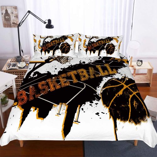  Damara Basketball Bedding Set Print Duvet Cover Set for Kids Boys Without Any Filling#06 (8, Full)