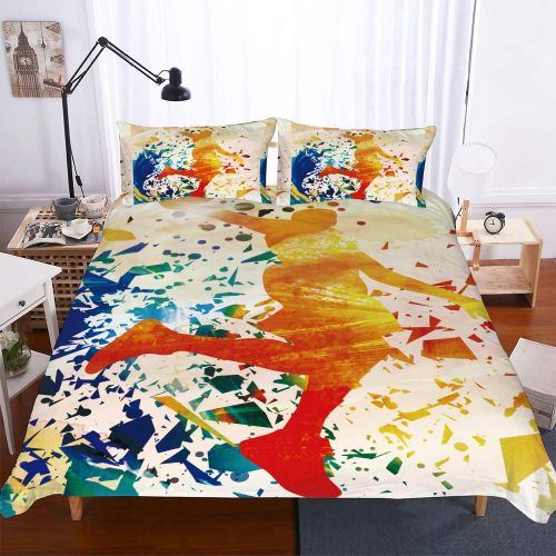  Damara Basketball Bedding Set Print Duvet Cover Set for Kids Boys Without Any Filling#06 (8, Full)