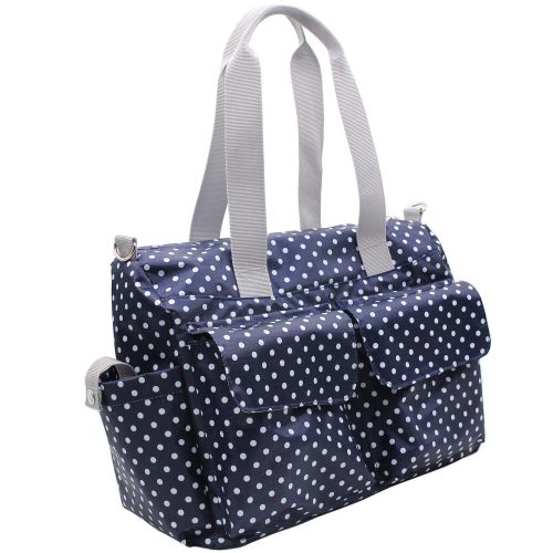  Damero Floral Designer Diaper Tote Bags (Blue Dots)