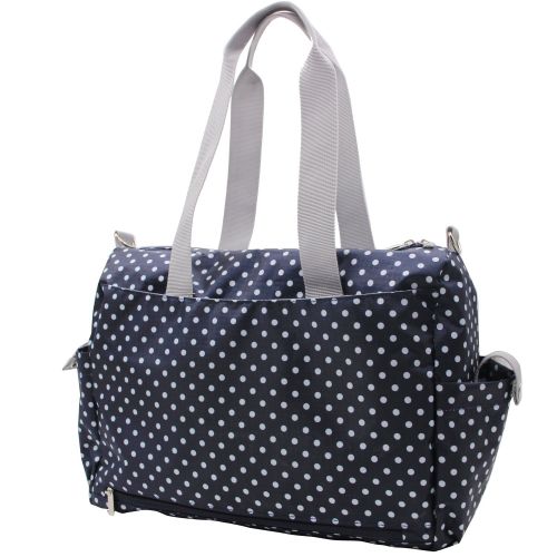  Damero Floral Designer Diaper Tote Bags (Blue Dots)