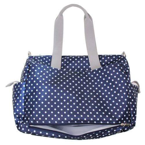  Damero Floral Designer Diaper Tote Bags (Blue Dots)