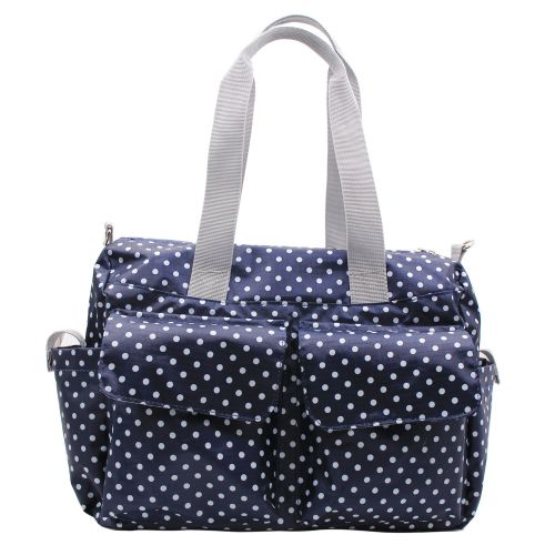  Damero Floral Designer Diaper Tote Bags (Blue Dots)