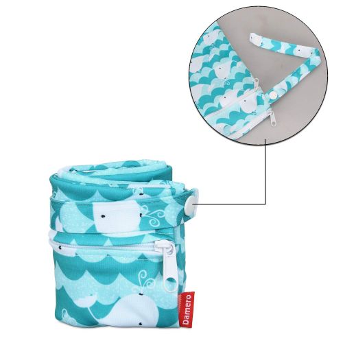  Damero Cloth Diaper Wet Dry Bag with Handle for Swimsuit, Pumping Parts, Wet Clothes and More, Ideal for...