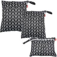 [아마존베스트]Damero 3pcs Travel Wet and Dry Bag with Handle for Cloth Diaper, Pumping Parts, Clothes, Swimsuit and...