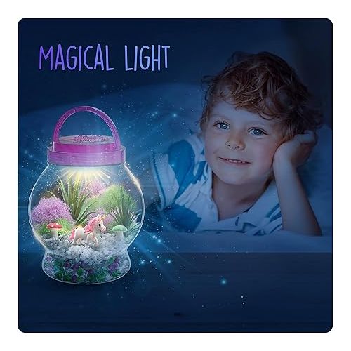  Light-Up Unicorn Terrarium Kit for Kids - Kids Birthday Easter Gifts for Kids - Best Unicorn Toys & Activities Kits Presents - Arts & Crafts for Little Girls & Boys Age 4 5 6 7 8-12 Year Old Girl Gift